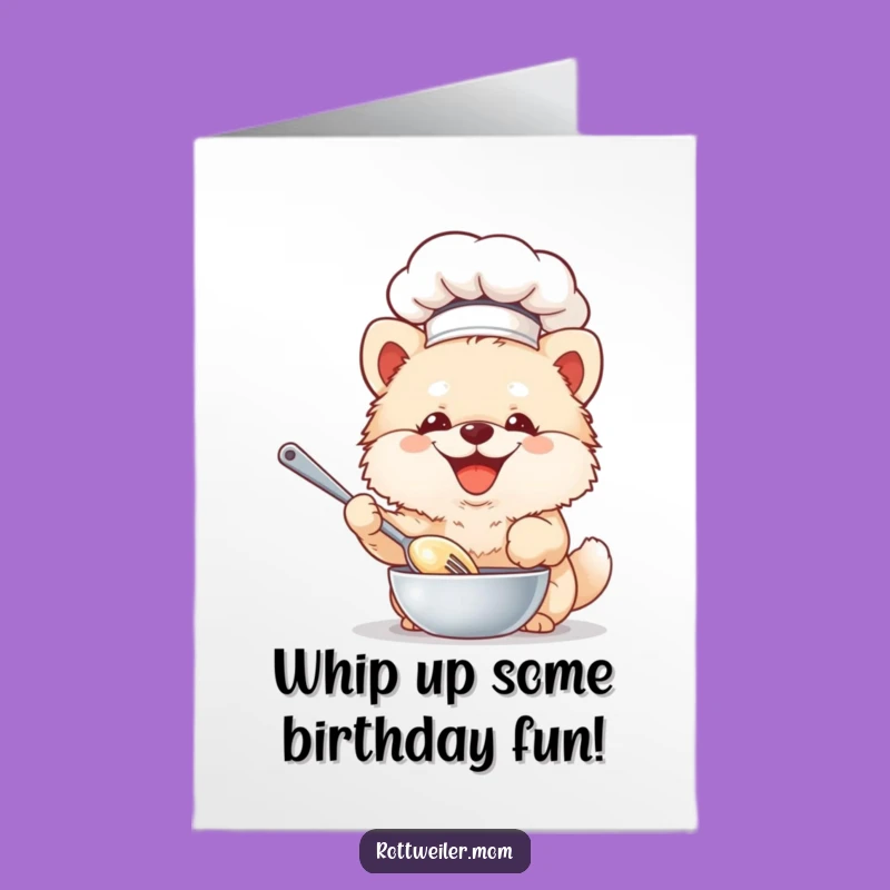 Free Printable Funny Dog Chef Birthday Card - Whisking Up Laughter DIY Downloadable Gift