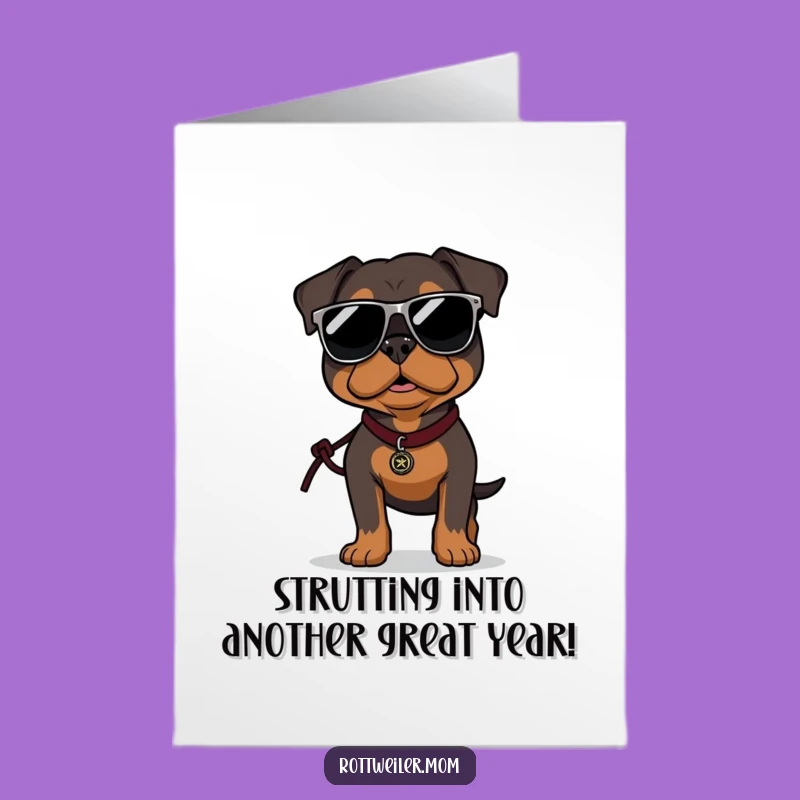 Free Printable Rottweiler Birthday Card: Cool Dog Funny Downloadable Gift