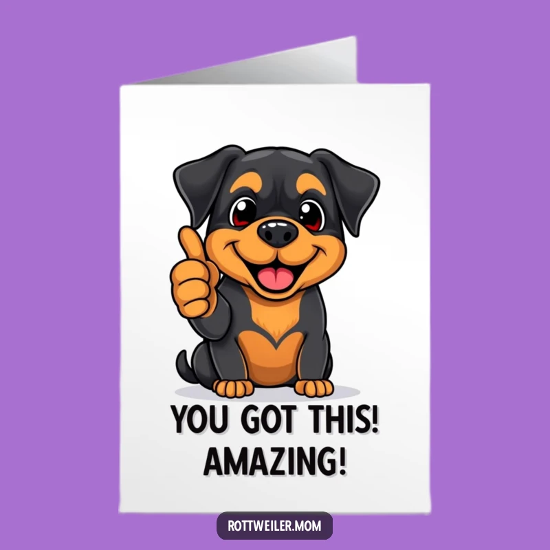 Free Printable Rottweiler Congrats Card: Thumbs Up Dog Downloadable