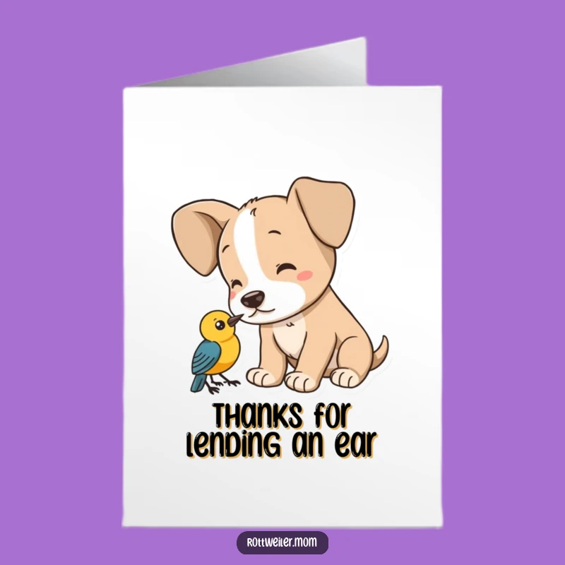 Free Printable Thank You Card: Attentive Puppy Big Ears Gift