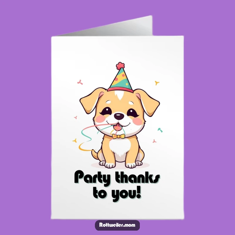 Free Printable Thank You Card: Party Dog Thanks, Cheerful Downloadable Gift