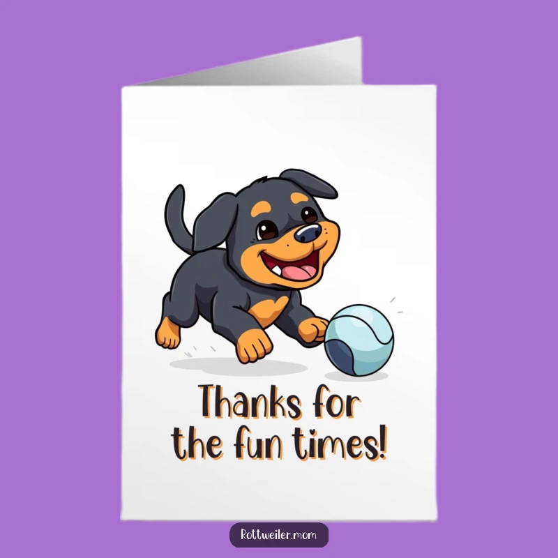 Free Printable Rottweiler Thank You Card: Cute Dog Appreciation Art