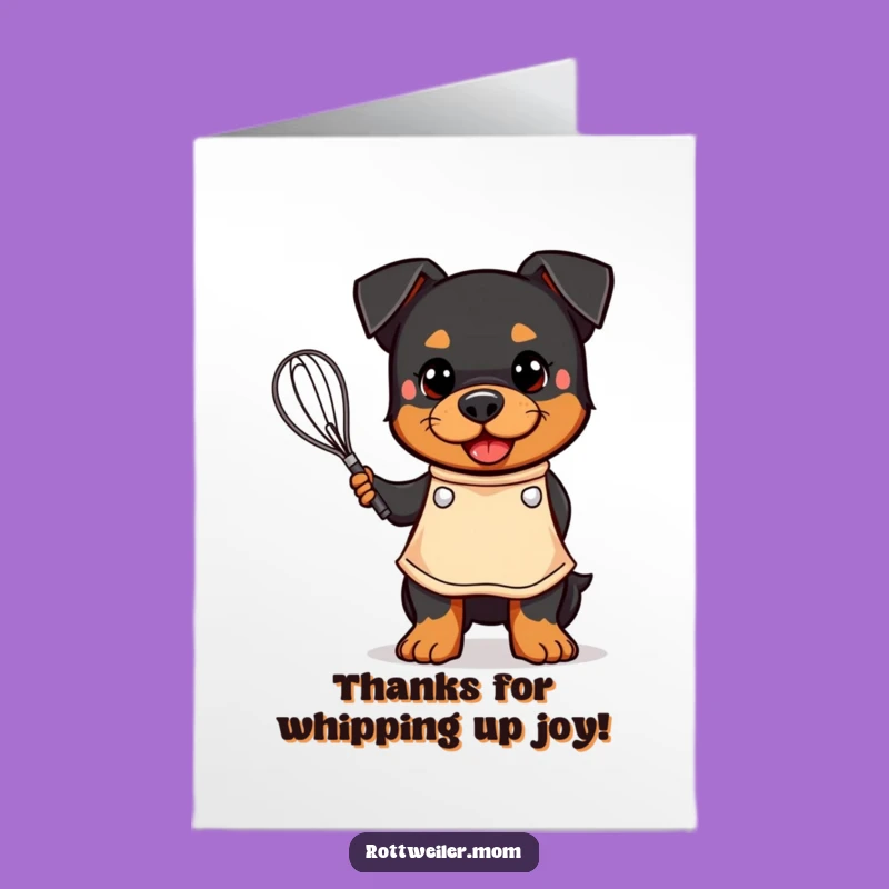 Free Printable Rottweiler Chef Thank You Card: Cute Dog Appreciation Art