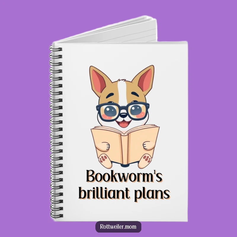 Funny Bookworm Dog Notebook: Glasses Pup Reading - Jot Down Thoughts with Wit
