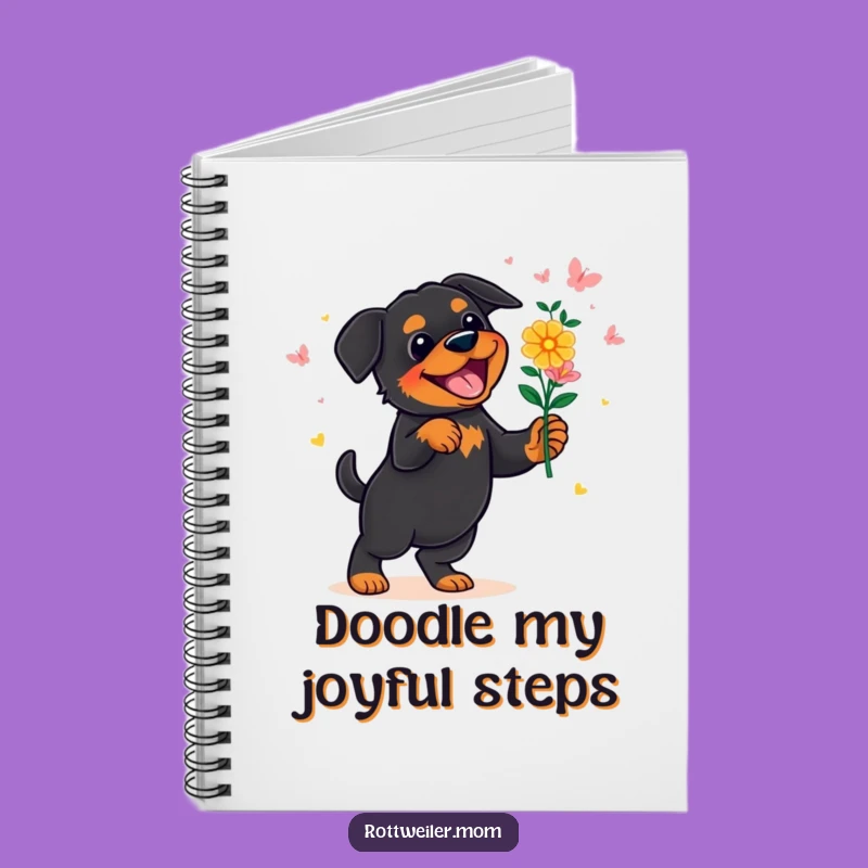 Funny Rottweiler Flower Dance Notebook - Humorous Journal Gift for Ideas