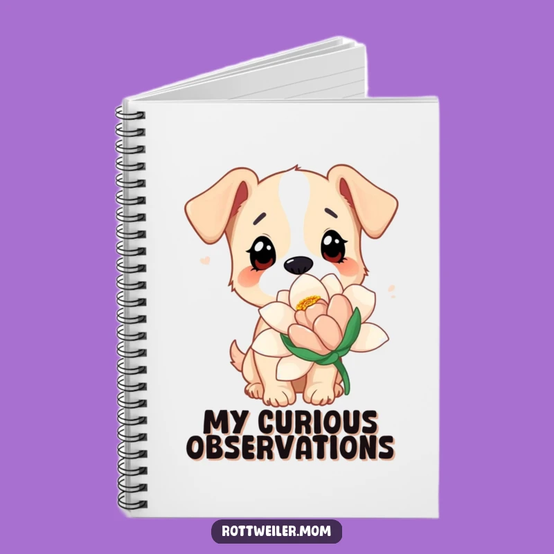 Funny Dog Flower Notebook: Journal Curious Discoveries, Gift Idea