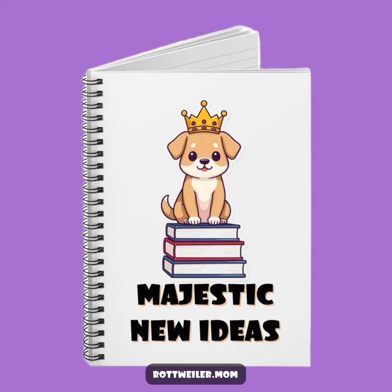 Funny Regal Dog Notebook: Crowned Pup on Books - Jot Down Royal Decrees