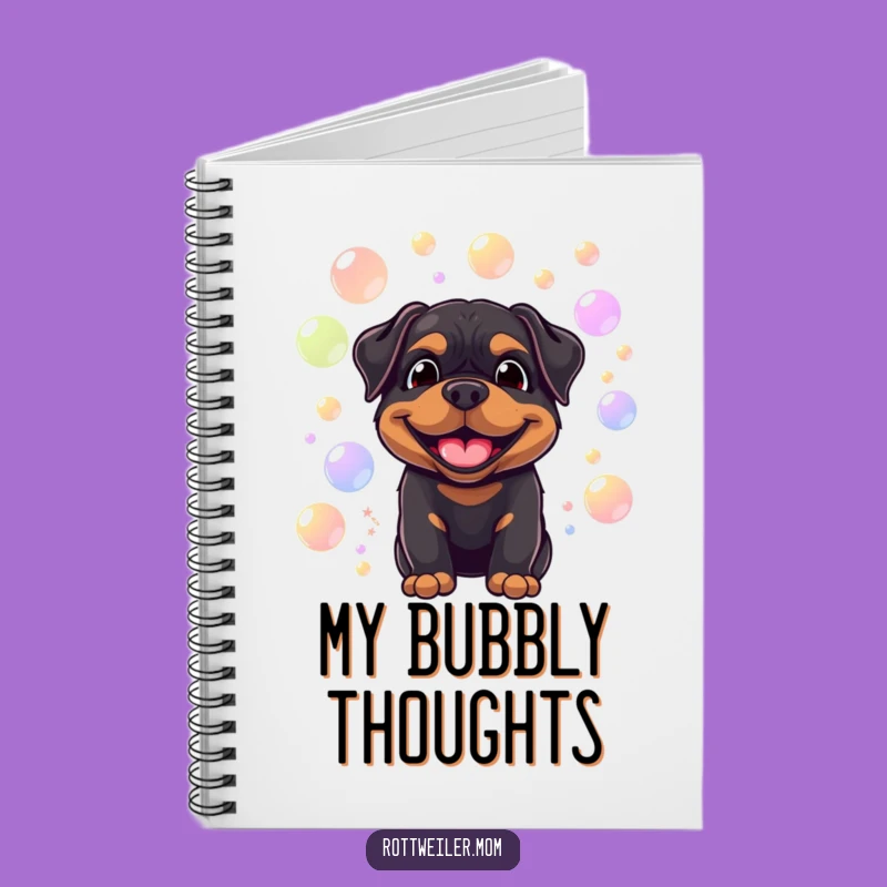 Funny Rottweiler Bubble Notebook: Jot Down Happy Thoughts, Gift