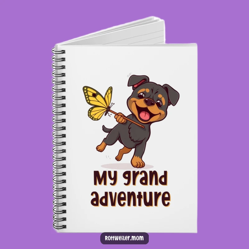 Funny Rottweiler Butterfly Notebook - Energetic Dog Journal, Ideal Funny Gift