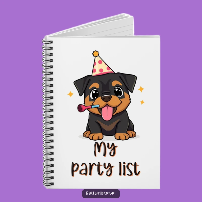 Funny Rottweiler Party Notebook: Jot Down Festivities, Gift
