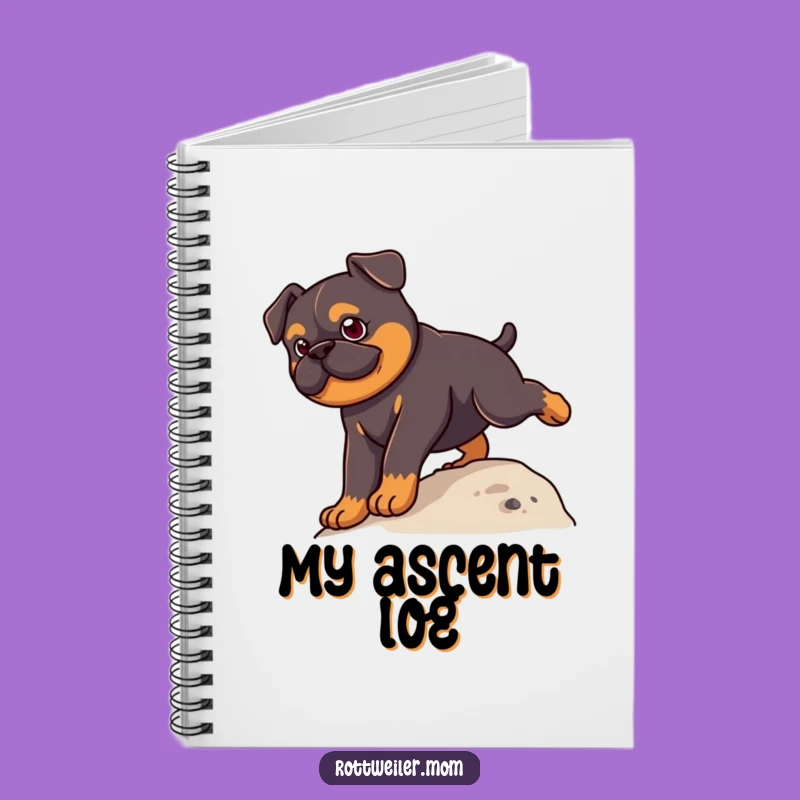 Funny Kawaii Rottweiler Climbing Notebook - Journal Your Goals Hilariously