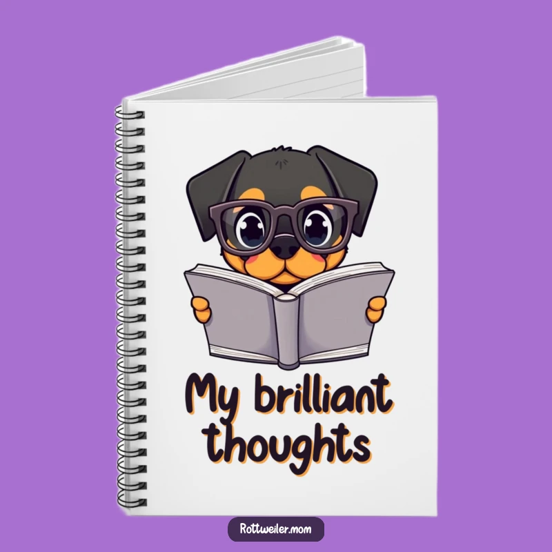 Funny Kawaii Rottweiler Notebook - Lined Journal for Book Lovers, Great Gift