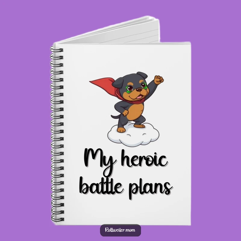 Funny Superhero Rottweiler Notebook: Heroic Dog Journal Gift