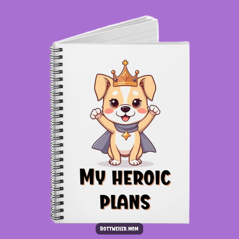 Funny Dog Hero Notebook: Record Your Tales, Regal Pup Journal Gift