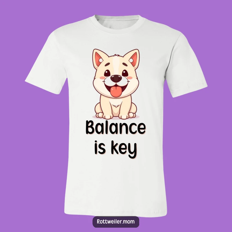 Funny Stocky Dog Treat Balance T-Shirt A Comical Gift for Pups and People