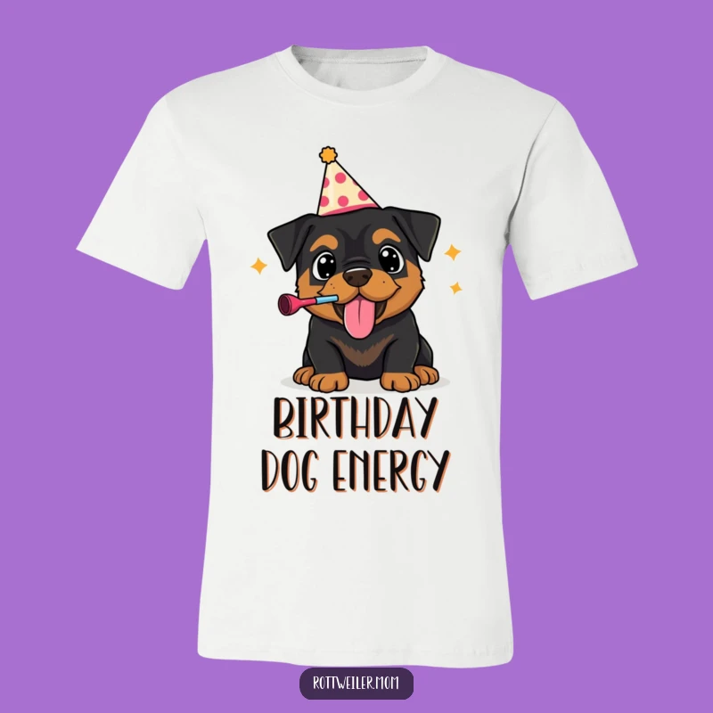 Funny Rottweiler Party Hat T-Shirt: Festive Pup Fun, Great Gift