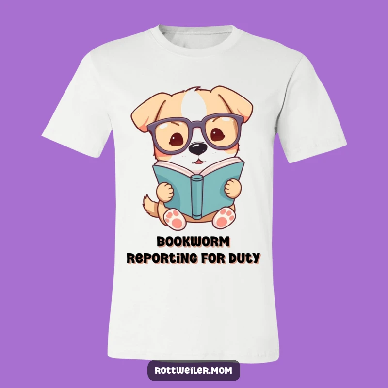 Funny Dog Glasses Book T-Shirt: Intellectual Canine Comfort for Book Lovers