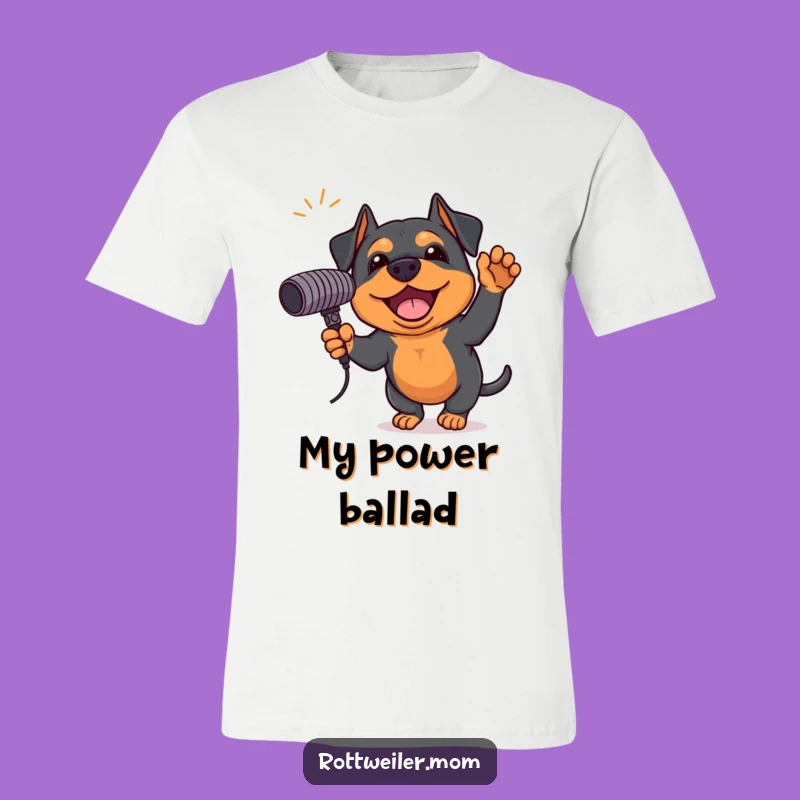 Funny Rottweiler Rockstar T-Shirt - Karaoke Pup Performance Tee