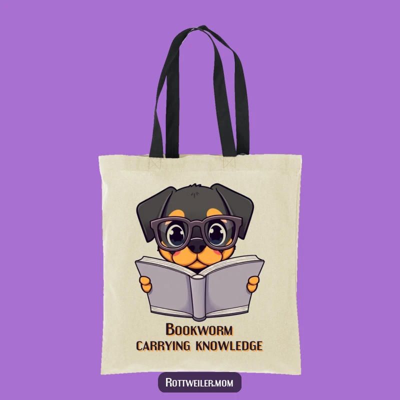 Funny Kawaii Rottweiler Tote Bag - Stylish Book Lover Accessory, Perfect Gift