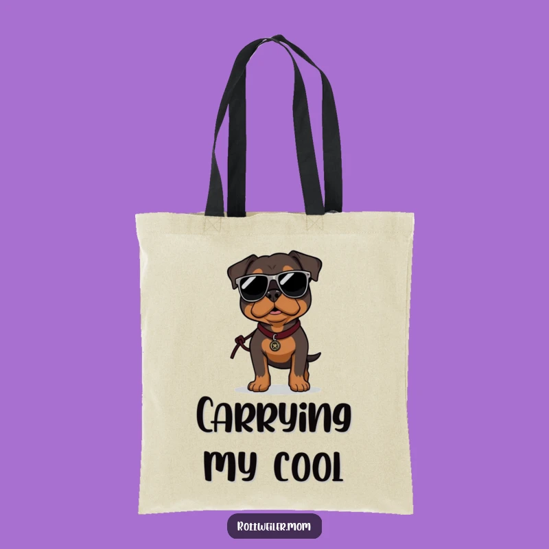 Funny Rottweiler Sunglasses Tote Bag - Cool & Confident Accessory