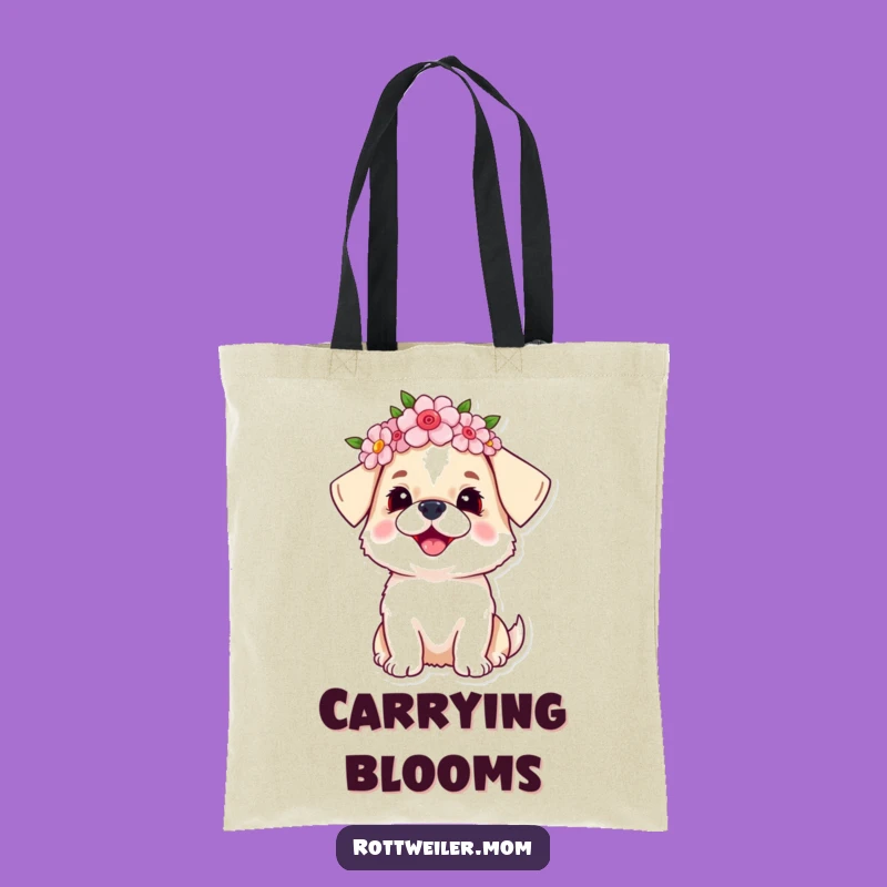 Funny Dog Flower Crown Tote Bag: Carry Joy Everywhere You Go