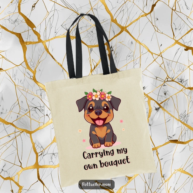 Funny Rottweiler Supermodel Tote Bag: A stylish tote showcasing a rottweiler supermodel, perfect for fashion lovers.