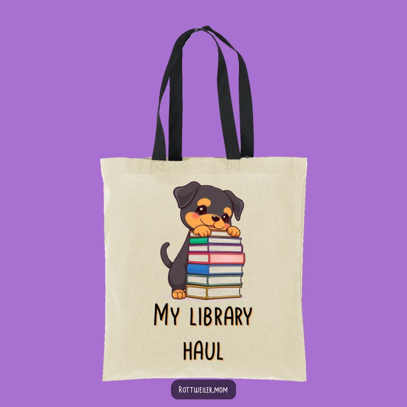 Funny Rottweiler Book Lover Tote Bag - Carry Your Knowledge in Style