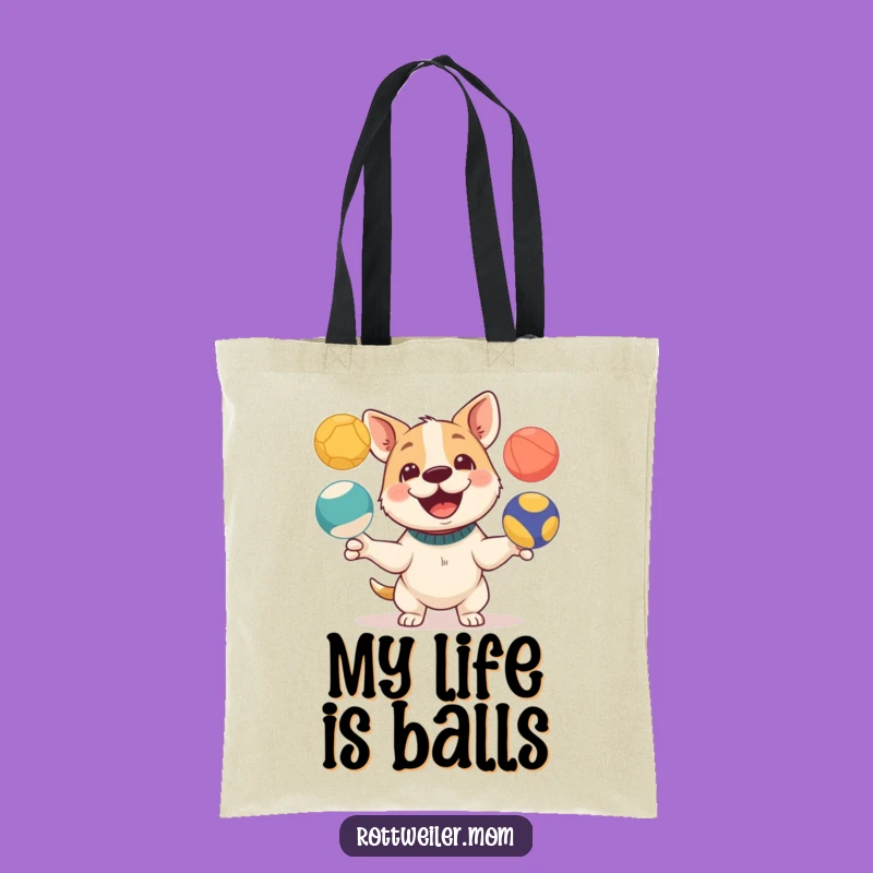 Funny Juggling Dog Tote Bag - Carry Your Fun with Style